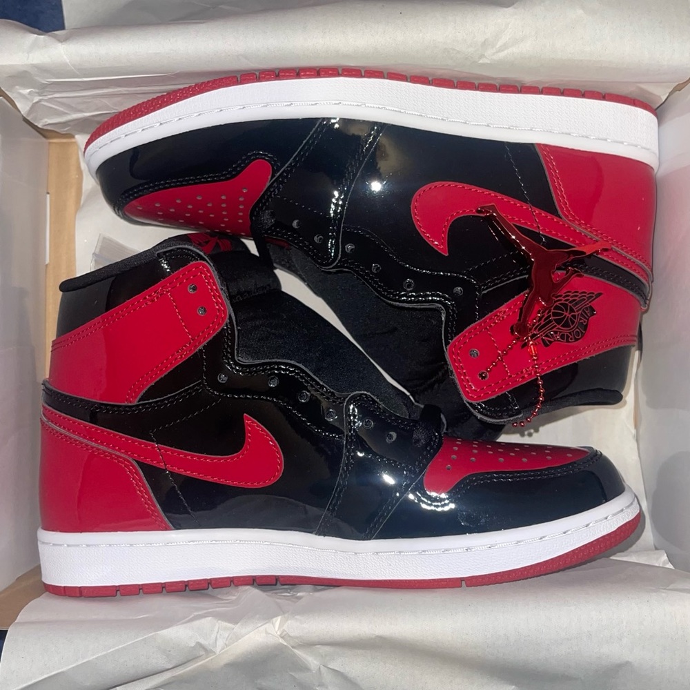 Air Jordan 1 Retro High OG Patent Bred 2021 Release - Size 7 Mens